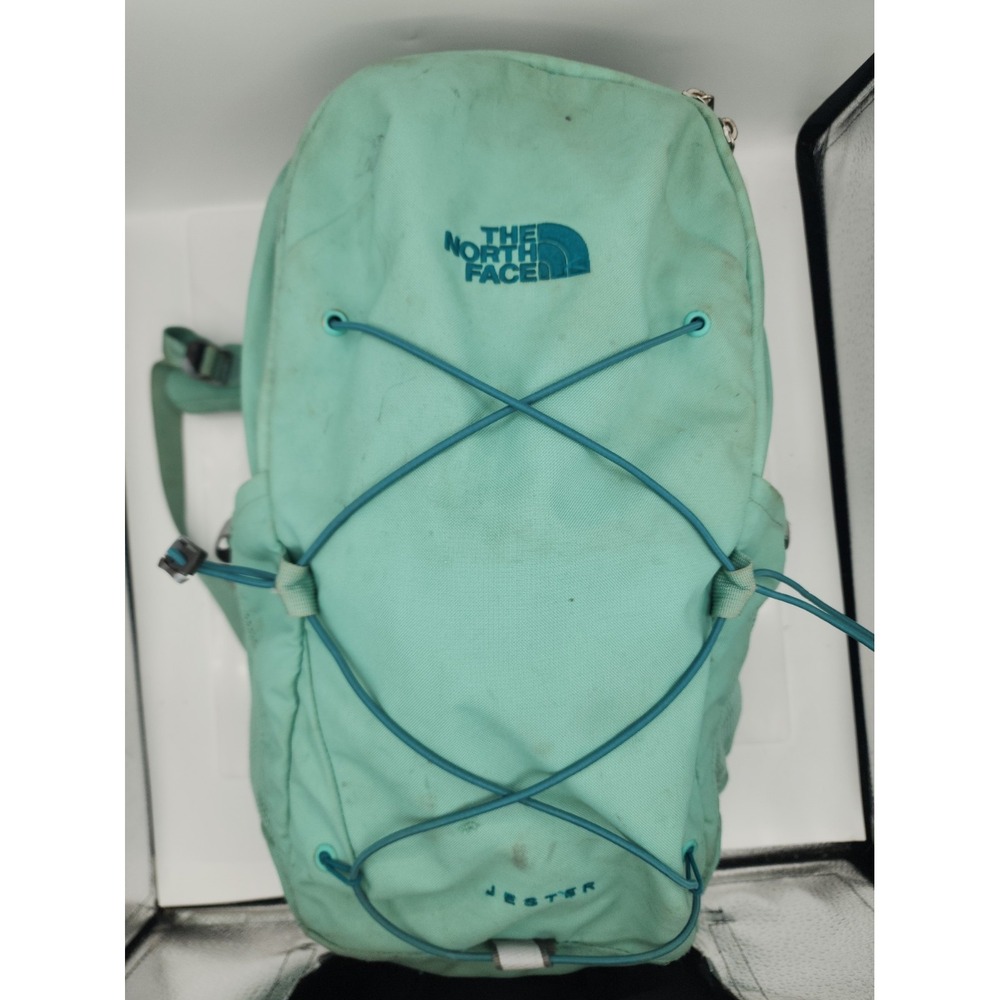 The North Face Women's Jester Backpack Mint Green Teal Daypack Laptop Bag Used